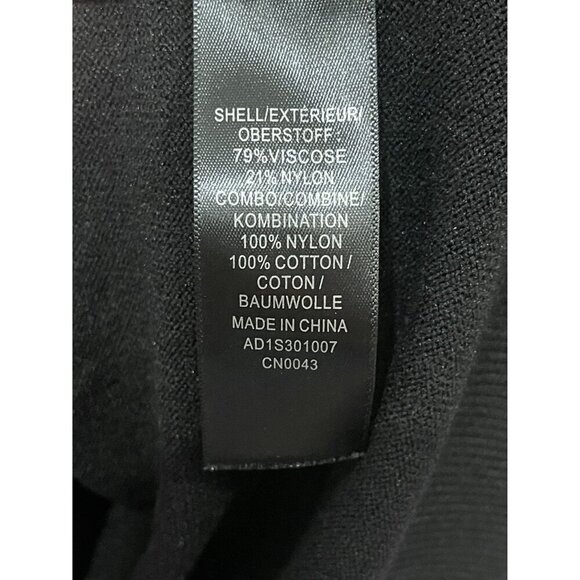 Adrianna Papell Black Turtleneck Sweater Textured Sheer Sleeves Size Large - Picture 6 of 8